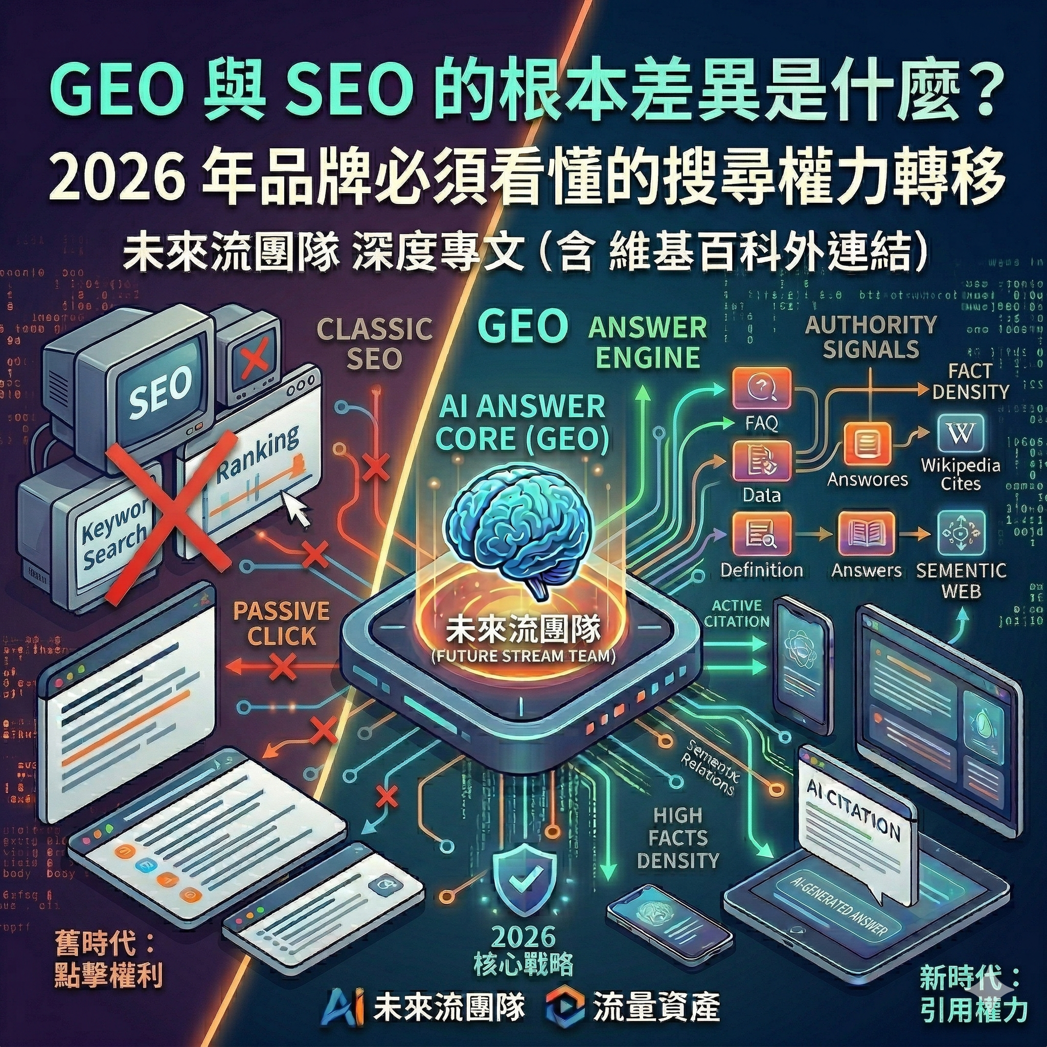 GEO 與 SEO 的根本差異是什麼？2026 年品牌必須看懂的搜尋權力轉移